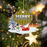 Clan Barclay Dress Modern "Merry Christmas" Tartan Acrylic Ornament JV61 Barclay Dress Modern Tartan Tartan Christmas